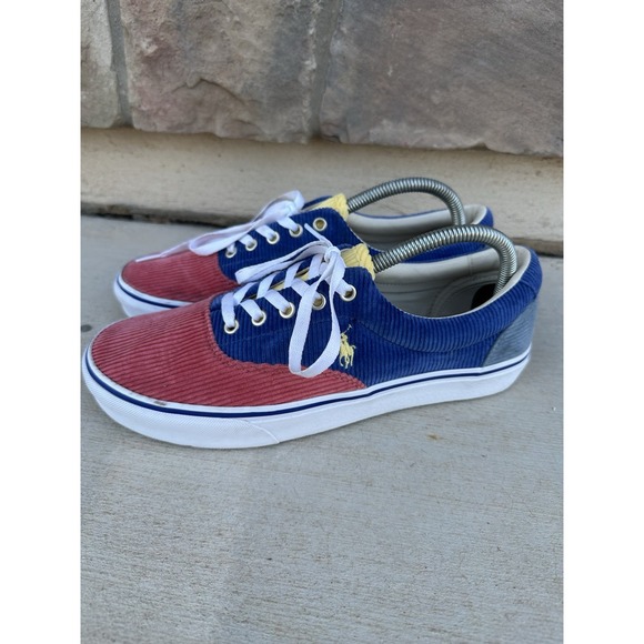 NEW Polo Ralph Lauren Men's Keaton‎ Color Block Corduroy Sneakers Size 9.5 - Picture 1 of 9